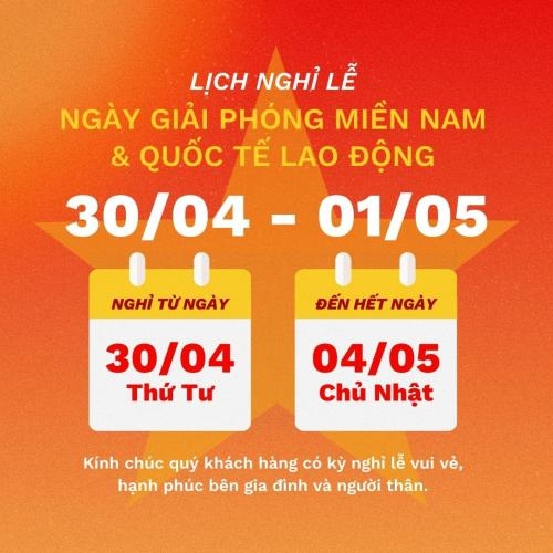 Thông Báo Nghỉ Lễ 30/4 Và 1/5 Năm 2025.